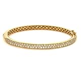 18k Yellow Gold Fancy 2.02ct Diamond Bangle - 7 Inch