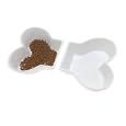 Dog bowl set Bone ceramic white