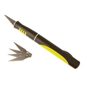 Precision Razor Knife with Rubberized Soft Grip - Extra Blades by SENTER