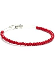 Alex and Ani "Collegiate" Red Sea Bead Expandable Wire Bangle Bracelet