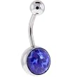 Lapis Fireball Belly Button Ring