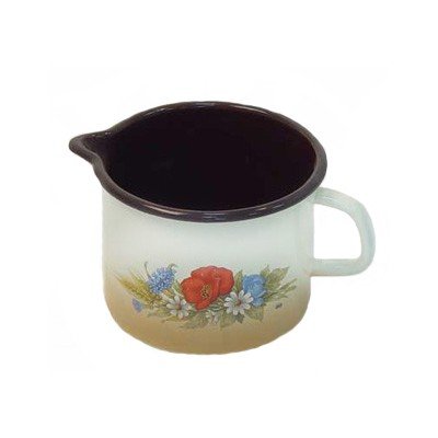 Milchtopf Kornblume 14cm Topf emailliert Vollkontaktboden 