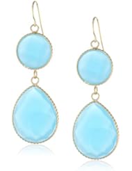 Goldtone French Wire Linear Double Drop Earrings