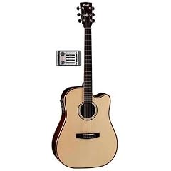 Cort Elektro-Akustikgitarre AS-M5 All Solid, massive Engelmann-Fichtendecke Boden und Zargen massiver Palisander, Hochglanz natur