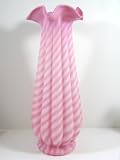 Fenton Rosalene Pink Spiral Optic Satin Vase 14" RARE