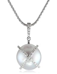 TARA Pearls Xs and Os White Baroque Cultured Pendant Necklace, 18"
