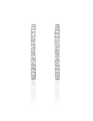 Diamond 18k White Gold Hoop Earrings