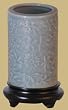 Unusual Gift Idea for Mom - 11" Chinese Porcelain Blue Glaze Oriental Brush Pot Pen Holder