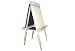 Beka Adjustable Double-Sided Paper-Holder Easel, Magnetic and Chalkboard Surfaces, Wood Trays