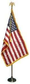 4x6 FT Valley Forge Deluxe Indoor US American Flag Parade Set 9 FT Pole
