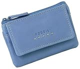 Fossil Womens Leather Coin Purse - Pop Stitch Key Coin Purse (Color: Blue)