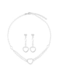 Sterling Silver Necklace Bracelet and Earring Set