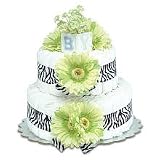 Small Lime Green Daisy Diaper Cake
