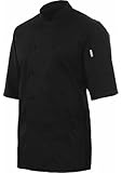 Chef Works JLCV-BLK Montreal Cool Vent Basic Chef Coat, Black, Large