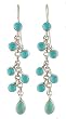 Genuine Turqouise Dangle Earrings in Sterling Silver