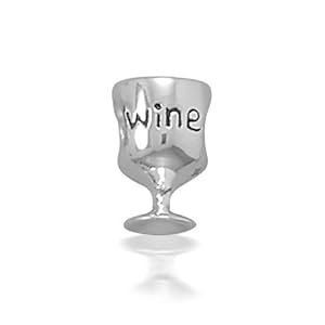 Bling Jewelry 925 Sterling Silver Wine Lover Bead Compatible with Pandora Chamilia Charms