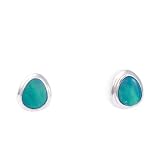 14K White Gold Freeform Australian Opal Earrings