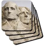 Closeup of Presidents Washington & Jefferson.Mount Rushmore National Park, South Dakota - Set Of 4 Ceramic Tile Coasters