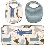 DwellStudio Cowboy Dusk 3-Piece Bib/Burp Set