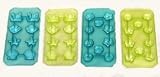 SET OF FOUR trays...(two of each style)...Shaped ICE CUBE TRAY kitchen jello mold jell-o - 4 Different Styles - 2 Floral trays and 2 Nautical SeaShells trays