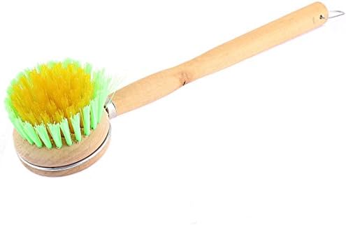 Yiiho Kitchen Wooden Handle Cookware Pot Pan Cleaning Washing Brush Scrubbing Tool
