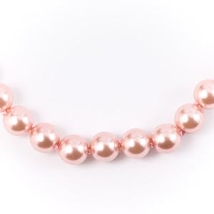 Light Pink 8mm Glass Pearl Necklace, Bracelet and Earring Set by Margot Townsend