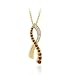 18K Gold over Sterling Silver Garnet & Diamond Accent Aids Awareness Ribbon Pendant
