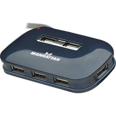 New Manhattan Products 161039 7-Port Usb Hub 480 Mbps High Speed External Hot-Swappable Blue