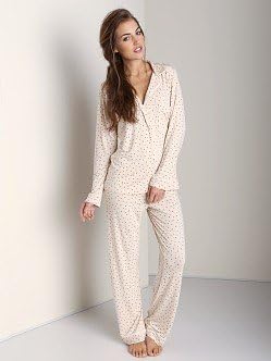 Eberjey Sleep Chic PJ Set Bird Print Blush/Black