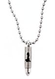 BLACK SILHOUETTE PIN UP GIRL ON A SILVER BULLET NECKLACE