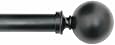 RuLu 25697 18 by 48-Inch Ball Black Curtain Rod with 1.25-Inch Pipe
