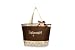 Mud Pie Wedding I Do Twill tote, Honeymooners, Chocolate Brown and Crème