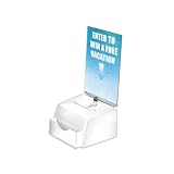 Azar 206777 Large Molded Suggestion Box with Pocket Lock and Key, White