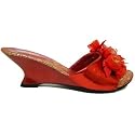 Womens Red Wedge Rose Sandals Ladies Shoes