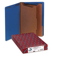 Smead 29784 Smead Pressboard End Tab Classification Folders, Legal, 6-Section, Dk BE, 10/Bx