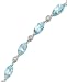 14k White Gold Marquis-Cut Aquamarine Bracelet