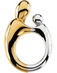20.50 X 13.50 Mm 14K Yellow/White Gold Two Tone Lg. Mother & Child Pendant