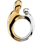 14K Two Tone Gold Large Mother & Child Pendant