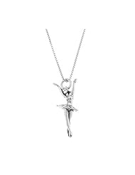Sterling Silver Three Dimensional Dancing Ballerina Necklace