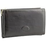 Robe di Firenze Ladies' Black Leather Trifold ID Wallet