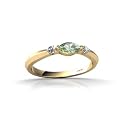 14K Yellow Gold Genuine Marquise Green Amethyst and Diamond Ring