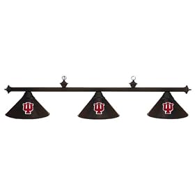 Indiana Hoosiers 3pc BLACK METAL SHADE POOL TABLE LIGHT LAMP