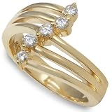 Moissanite 5 Stone Bypass Ring