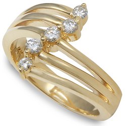 Moissanite 5 Stone Bypass Ring