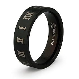 Black roman numerals ring