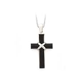 Sterling Silver and Black Onyx Cross Pendant with Chain
