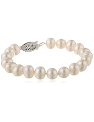 Sterling Silver White Freshwater Cultured Pearl A Grade 8.5-9mm Bracelet, 7.25"