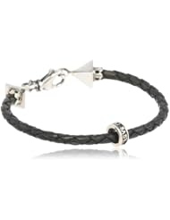 King Baby "Pyramid" Small Leather Braided Clasp Bracelet, 7.5"