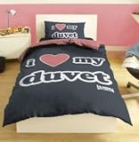 Plain Lazy 'I Love My Duvet' Single Duvet Quilt Cover