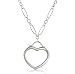Bling Jewelry Large Open Heart Link Charm Necklace 16 Inches